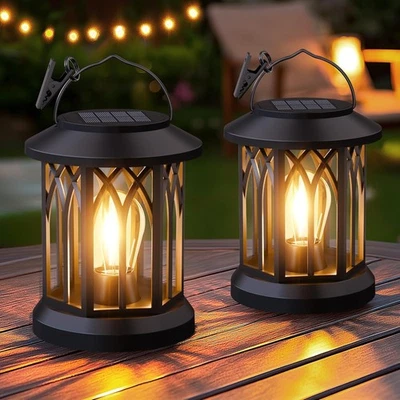 Hanging Solar Lights Lantern LED Outdoor Garden Yard Decorative Lamp Waterproof - Image 1 of 4
