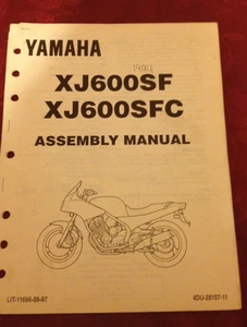 OEM Fábrica Yamaha Montaje Manual 94 XJ 600F LIT-11666-08-87 - Imagen 1 de 5