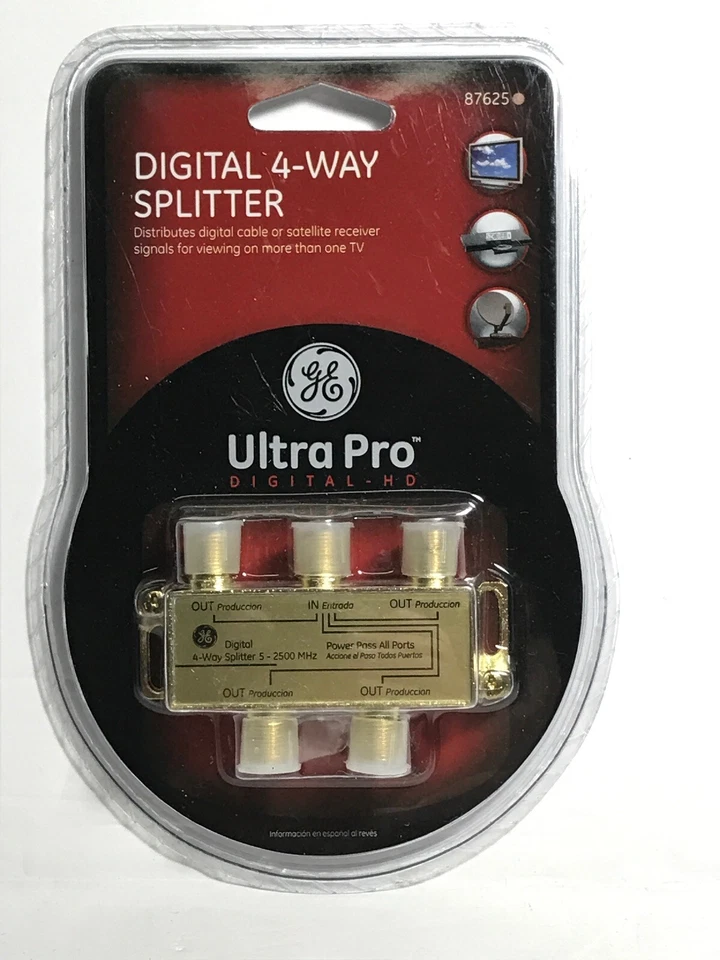 GE Digital Four-Way Splitter Model 87625 Ultra Pro New - Image 1 of 1