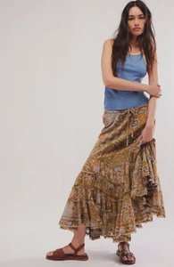 Free People Calista Boho Printed Maxi Skirt XS - Picture 1 of 7