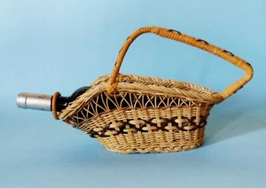 Porta bottiglia vino in vimini vintage anni '70 - Come nuovo - Foto 1 di 10