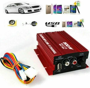 12V 500W Hifi Auto Stereo Audio Verstärker Endstufe 2Kanal Amplifier Kabel 9-14V - Bild 1 von 5