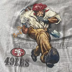 Vintage SAN FRANCISCO 49ers T-Shirt XL Gray GOLD MINER Lee Sport 2001 NFL Rare - Picture 1 of 13
