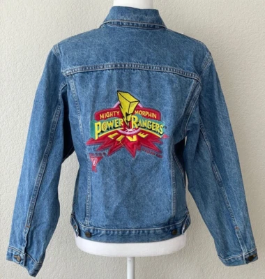 Chaqueta de mezclilla Mighty Morphin Power Rangers Live 1994 de colección niñas jóvenes 14/16 Foto 1 de 4
