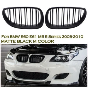 Cubierta de parrilla delantera negra mate para BMW E60 E61 serie 5 03-10 - Imagen 1 de 7