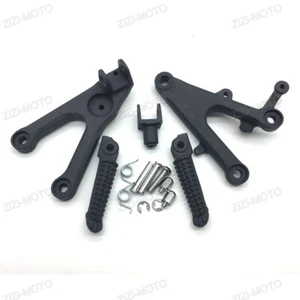 Motorcycle Black Front Foot Pegs Bracket Fit For Yamaha YZF-R6 2003-05 R6S 06-09 - Picture 1 of 7