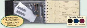 7 Ring 3 on- a-Page Business Check Book Binder Vinyl Pouch Office Supplies BLACK - Picture 1 of 1