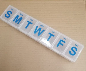 Jumbo Large Weekly Medicine Pill Box Container Organiser Clear Plastic 7 days - Picture 1 of 13