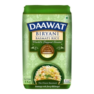Daawat Biryani Basmati Rice | World's Longest Rice Grain Expands 24Mm* 1kg - Picture 1 of 8