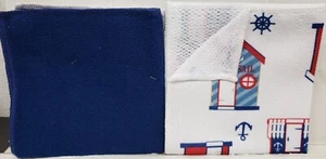 Set of 2 Different Microfiber Dishcloths(12"x12")NAUTICAL HOUSES,ANCHORS&BLUE,TL - Picture 1 of 21