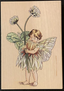 Stamps Happen White Clover Flower Fairy Rubber Stamp