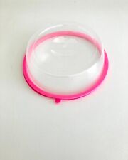 Plastic Microwave Plate Cover Clear Steam Vent Splatter cover Lid Small Pink