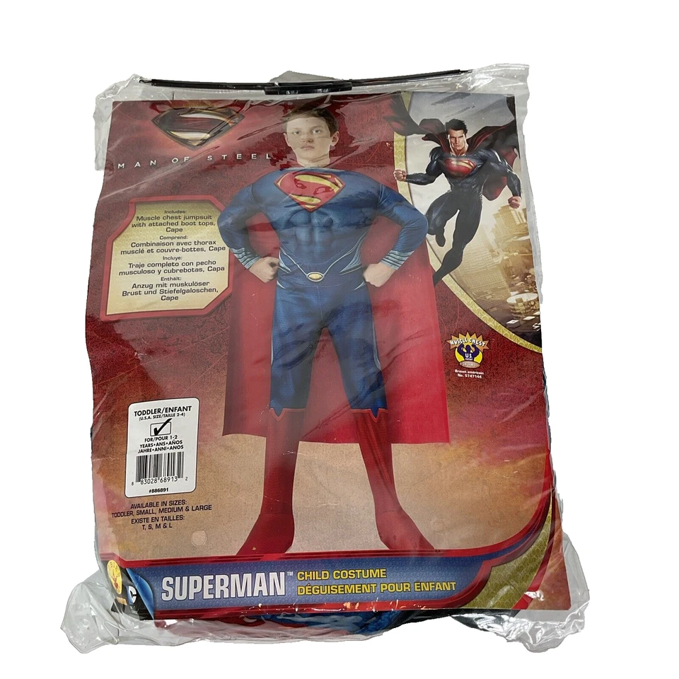 Rubies Superman Man Of Steel Child Costume Size Toddler Infant (2-4) New Vintage - Image 1 of 4