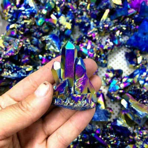 5Pcs 15g Natural Quartz Crystal Rainbow Titanium Cluster Mineral Specimen Stone - Picture 1 of 12