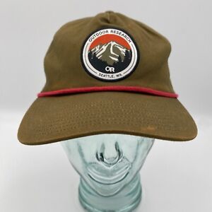Outdoor Research Hat Snapback Cap Adjustable Mens Green Red Climbing Hiking OS