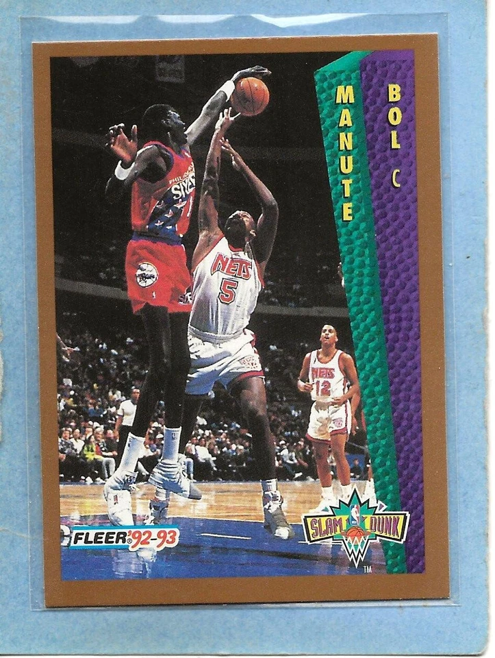 MANUTE BOL - 1992-93 Fleer "Slam Dunk" - #285 - 76'ers - $1 Shipping - MINT - Image 1 of 1