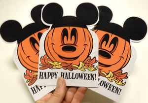3 Cards Hallmark Halloween Mickey Mouse Jack-o-lantern Disney FUN - Picture 1 of 7