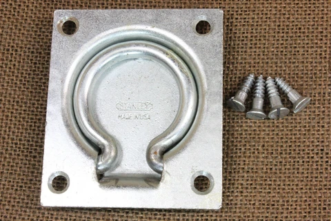 Trap Door Ring Pull Tool Box Flush Drop Handle Zinc New Old Stock Stanley USA Cover