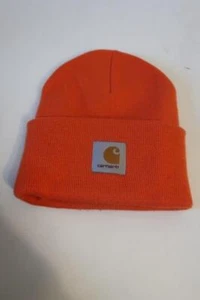 Mens Carhartt WIP Work in Progress Orange Acrylic Watch Beanie Hat OS - Picture 1 of 3