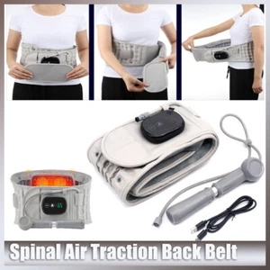 Spinal Air Traction Back Belt Decompression Lumbar Waist Heating Brace Support - Picture 1 of 23