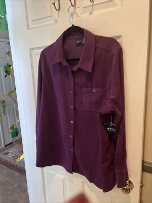 BASIC EDITIONS OVER JACKET / 1X / purple / 97% polyester, 3% spandex - Image 1 of 4