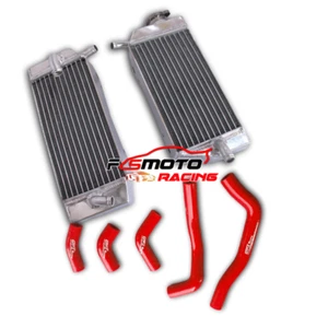 FOR 2005 2006 2007 2008 Honda CRF450R CRF450 Aluminum Radiator+RED Hose - Picture 1 of 9