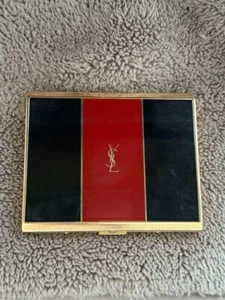 Authentic Yves Saint Laurent Cigarette Case Cigar YSL Logo Red Gold Vintage Used - Picture 1 of 8