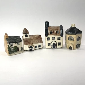 Lot 4 Miniature Cottage Houses VTG English Style Handmade - Picture 1 of 7