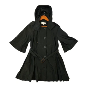 G200G Pink Long Rain Coat Jacket Women Size 36 Black Polyester Waterproof Hooded - Picture 1 of 16