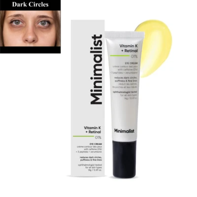 Minimalist Vitamin K Under Eye Cream Reduces Dark Circles, Wrinkles & Fine Lines - Image 1 of 4