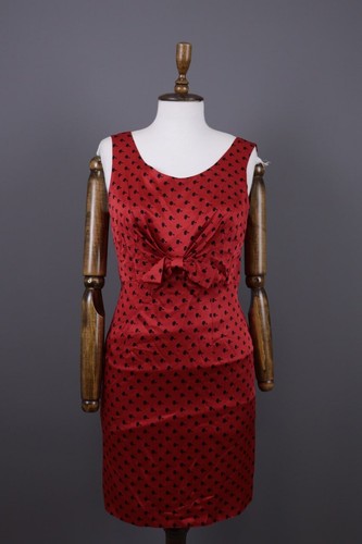 Abito MOSCHINO CHEAP AND CHIC rosso a pois fiocco bodycon tank linea A taglia USA 10 M