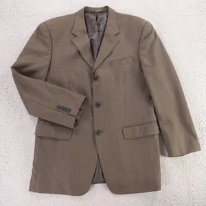 VTG Prince of Wales Check Jacket M Brown Glen Plaid 100% Wool Twill Blazer 40R - Picture 1 of 15