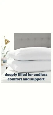 Paquete de 2 almohadas para dormir profundo Silentnight - lavable a máquina, fibra hueca Foto 1 de 4