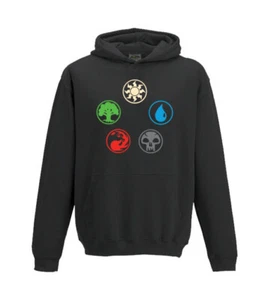 Magic the Gathering MTG colours of Mana Kids Hoodie - player - gift - cards - Picture 1 of 2