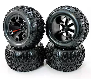 Team Redcat TR-MT10E Monter Truck Mounted Tire & Wheel Set (14mm/1:10 Scale) - Picture 1 of 5