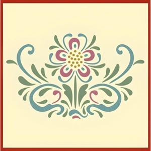 Rosemaling Pattern 28 Stencil- Swedish Kurbits Folk Art - The Artful Stencil - Picture 1 of 6