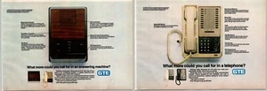 PRINT AD 1985 GTE 7300 Answering Machine and 2200 Telephone 2 Part 5.5x8 each - Picture 1 of 3
