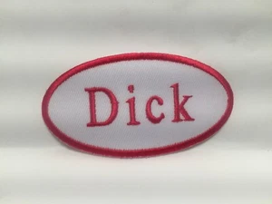 DICK USED EMBROIDERED VINTAGE SEW ON NAME PATCH TAGS ASSORTED COLORS - Picture 1 of 3