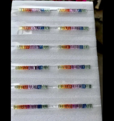4x2 Wonderful Natural Rainbow Multi Color Sapphire 17pcs 1 Set - Image 1 of 3