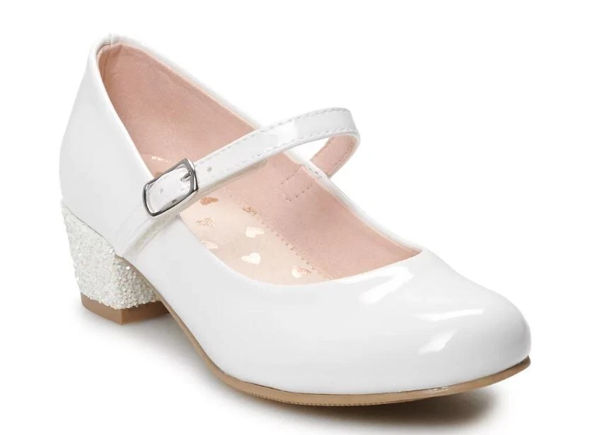 SO Claudie Youth Girls' White Mary Jane Heels Shoes Size 13