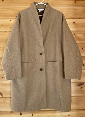 Old Navy Size XL Long-Line Cardigan Pea Coat High Neck in Camel Minimalist NWT - Image 1 of 4