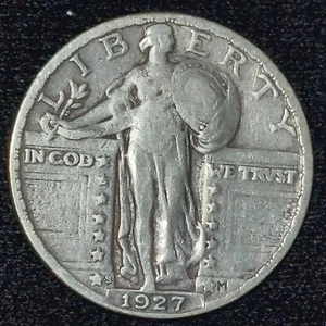 1927-S STANDING LIBERTY SILVER QUARTER ~ Very Scarce Date ~ (396,000 Minted) - Picture 1 of 2