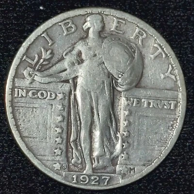 1927-S STANDING LIBERTY SILVER QUARTER ~ Very Scarce Date ~ (396,000 Minted) - Image 1 of 2