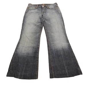 7 For All Mankind Dojo Jeans Women's Size 28 Flared Faded Made In USA (30x28.5) - Picture 1 of 5