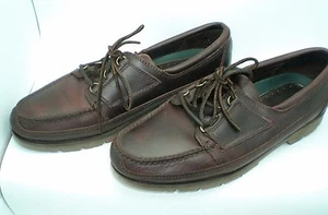 ROCKPORT MENS SHOES 3 EYELET OXFORD SIZE 12M, COLOR BROWN EUC - Picture 1 of 12