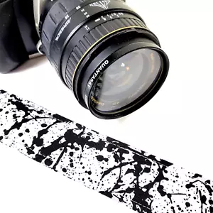 Black White Paint Camera Strap -Splatter Camera Strap -Double Padded Comfortable - Picture 1 of 8