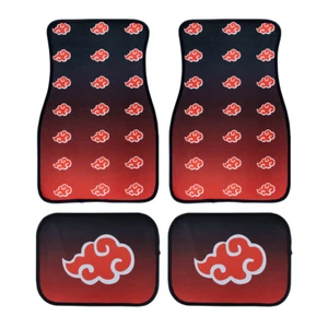 4Pcs JDM Naruto Akatsuki Cloud Racing Fabric Car Floor Mats Interior Carpets - Bild 1 von 6