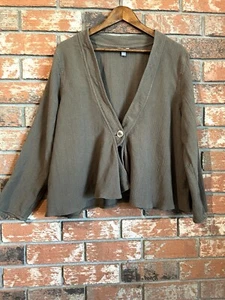 J Jill Brown Textured Sweater Cardigan Jacket Silk Hemp Cotton Blend Size 1X - Picture 1 of 11