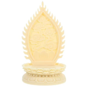 Guanyin Statue Aufsteller Elfenbein Nuss geschnitzt rund buddhistische Statue Sockel für... - Bild 1 von 9