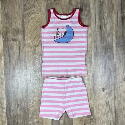Hanna Andersson Pijama Pijama Tanque Corto Johns Peanuts Charlie Marrón Talla 120 6-7 Foto 1 de 4